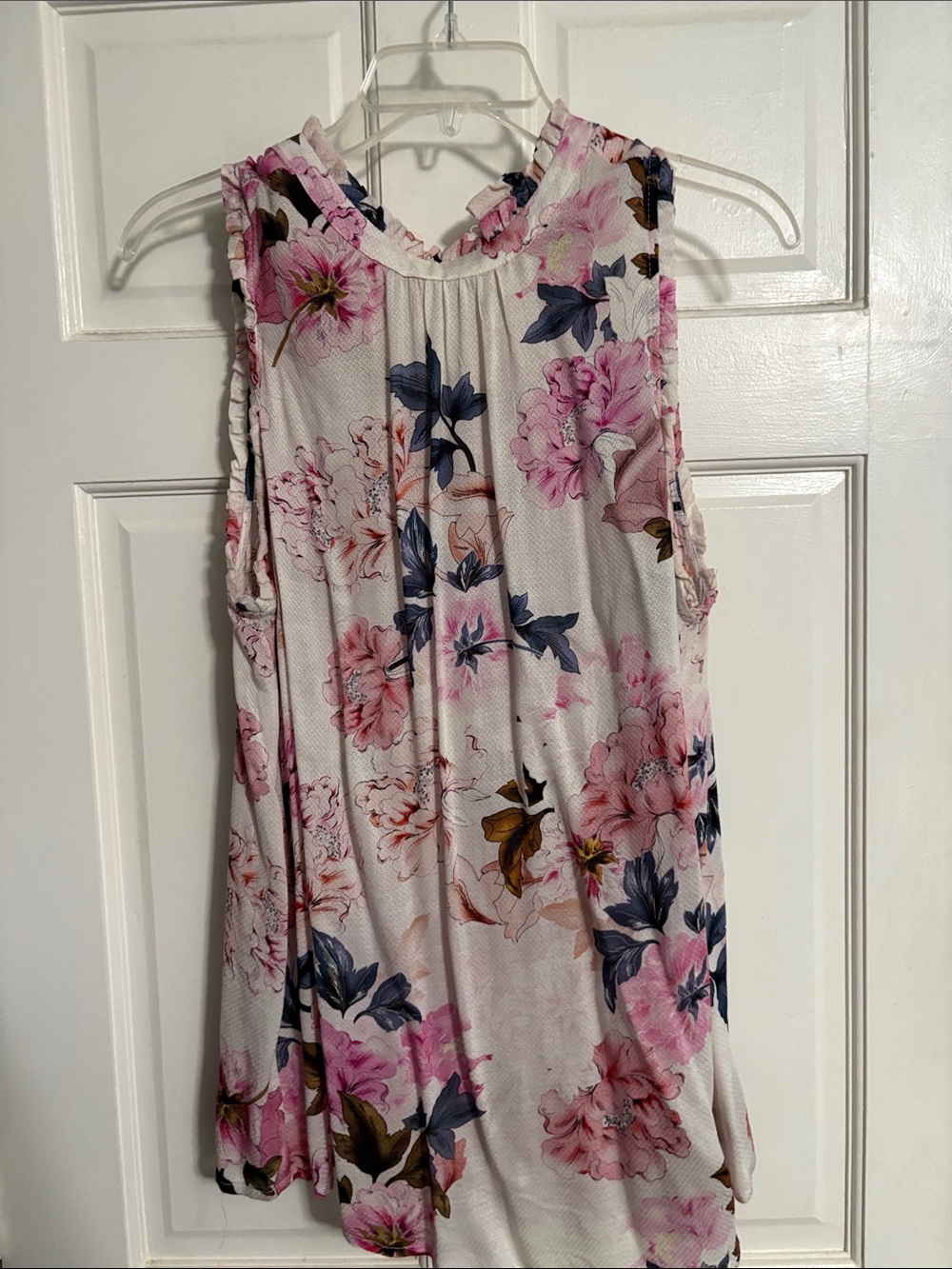 torrid Pink Floral Sleeveless Camisole with Navy Accents